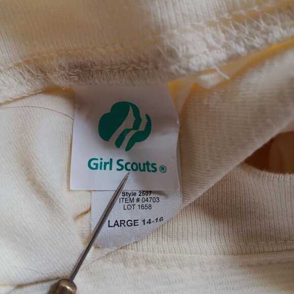 Large Girl Scouts Vintage T-Shirt Women's 14-16 Embroidered Logo USA Cotton 90s - Picture 5 of 5